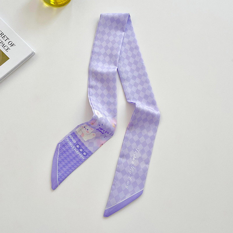 Diamond-patterned purple cat