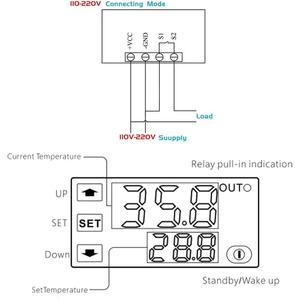 Controlador de temperatura digital, W3230 Controlador de temperatura digital LED de LED Interruptor de termostato Medidor de sensor 220V - Product Image 5