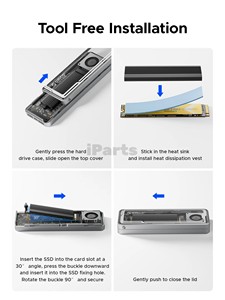 IParts Orico AAGM2-U4 USB4 40Gbps NVME M.2 SSD muhafaza soğutma fanı ile uyumlu Thunderbolt 3 / 4 Mac için - Product Image 5