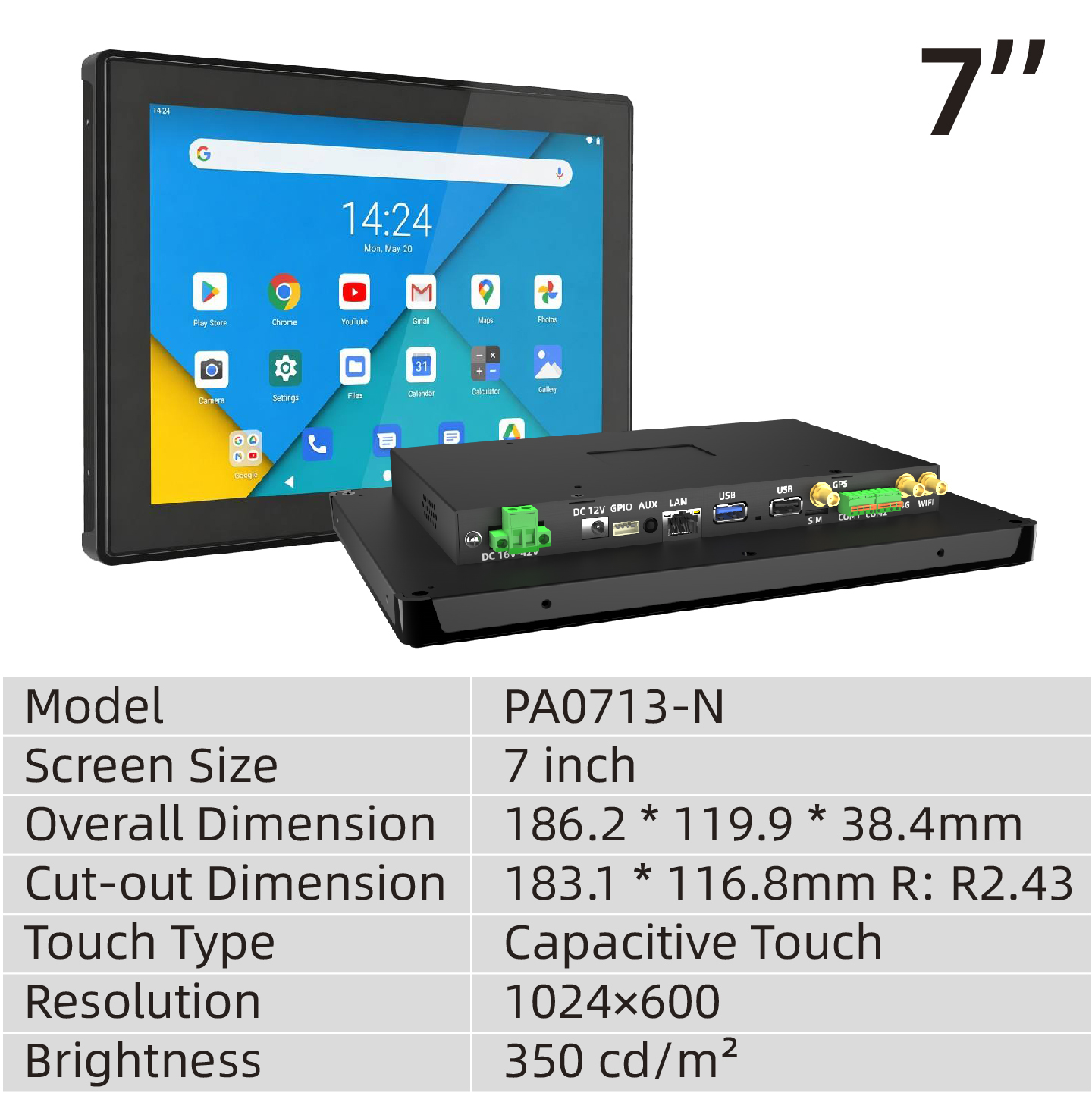 7" | Flush-Mount | Capacitive Touch | Power Adapter Included