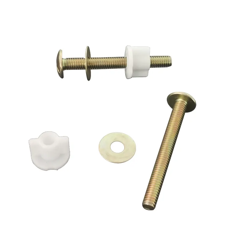 Universal Toilet Seat Hinge Bolt Screw for Top Mount Toilet Seat/ HL126 Brass Bolts and Nuts with Plastic Nuts and Metal Washers