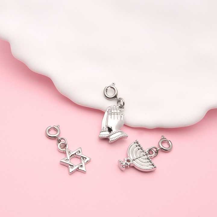 Gelang wanita cinta dan berharap, liontin membuat pesona cocok untuk anak-anak wanita untuk pesona gelang perhiasan kalung hadiah
