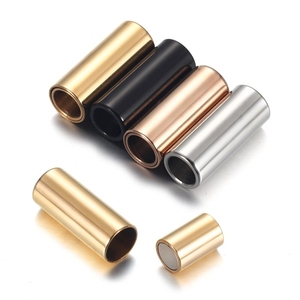 ステンレス鋼<span class=keywords><strong>3mm</strong></span> 4mm5mm磁気クラスプレザーコードブレスレットマグネットレースバックルネックレスDIYジュエリー作りアクセサリー