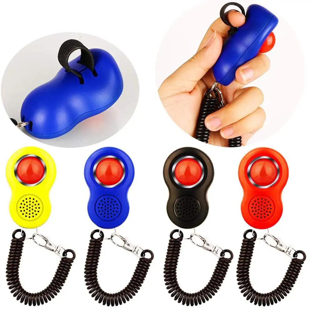 Wholesale Big Button Pet Clickers Dog Training Clicker with Finger Wrist Strap