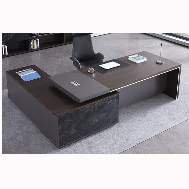 현대 사무용 가구 호화스러운 사무실 테이블 CEO 행정상 책상 매니저 L 모양 MDF 테이블