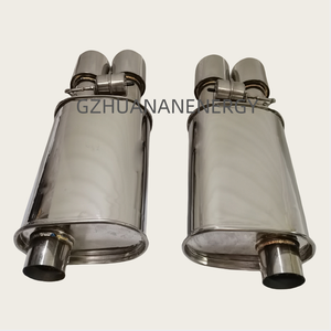 Universal 63mm Vacuum <strong>Valved</strong> Dual Outlet Exhaust System with Slant-Cut Round <strong>Tips</strong> 2.5'' Race Optimized Muffler Pipes - Product Image 6