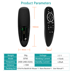 Toptan fiyat G10S Pro arkadan aydınlatmalı 2.4G kablosuz ses hava fare evrensel IR öğrenme uzaktan kullanarak Android TV kutusu Set Top Box - Product Image 6