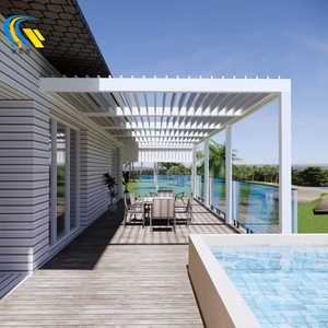 Luxury Bioclimatic Aluminum <strong>Patio</strong> Gazebo Modern Design Remote Control Rodent Proof Powder Coated Garden Pavilion Inspired Nature - Product Image 6