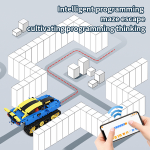 Auto acrobatica da corsa fuoristrada per bambini con programmazione di APP assemblata giocattolo tracciato incluso telecomando - Product Image 3