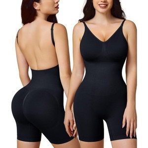 ワンピースディープVバックレスボディスーツシェイプウェアスリムウエストシェイプウェア