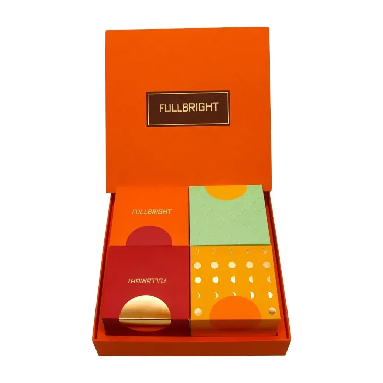 Juego de caja de regalo de pastelería de lujo, regalo de negocios de vacaciones de Navidad, juego de regalo corporativo, caja promocional de pasteles y pasteles de Luna