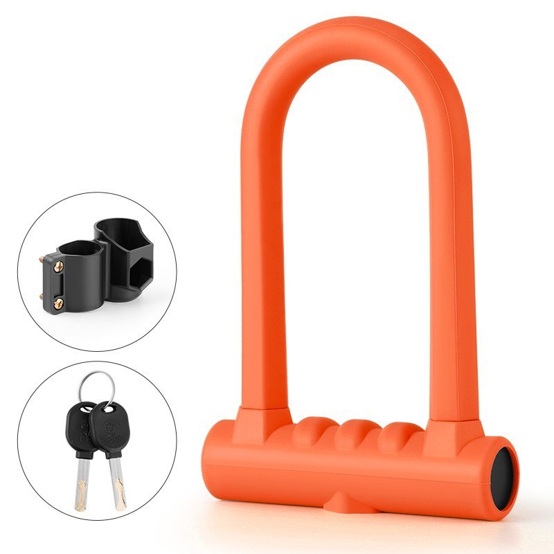 Antivol en U en silicone orange