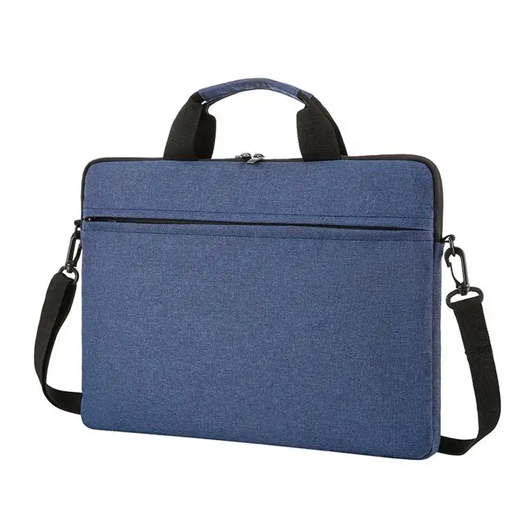 Custom Logo Waterproof Gray Oxford Sling Shoulder Messenger Computer Bag Business Travel Portable Laptop Bags with Trolley Belt
