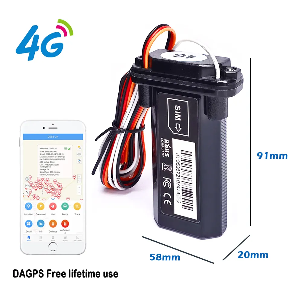 DAGPS 4G impermeabile Gps Tracker dispositivo T12 st901l Mini moto dispositivo di localizzazione in tempo reale per auto camion bicicletta elettrica