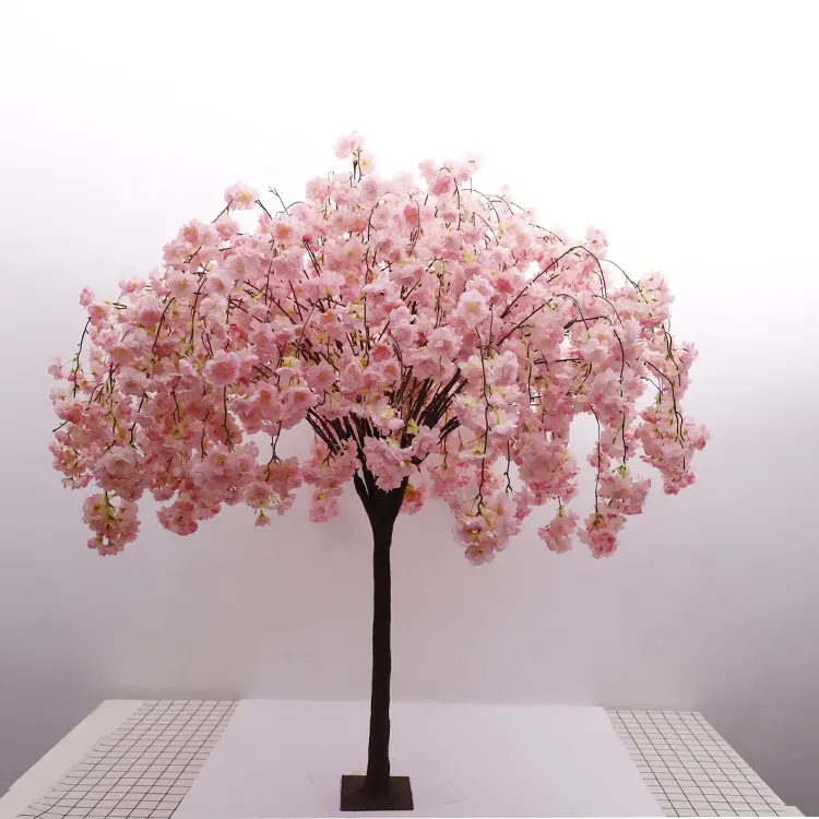 Kunden spezifische künstliche rosa weiße Kirschblüten blumen baum hochzeits bäume für Innen hochzeits dekoration