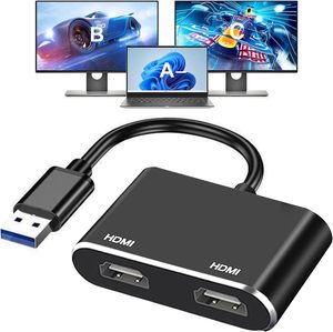 USB 3,0 Dual para adaptador HDMI Full HD Audio Video Graphics Converter Cable Compatible con Windows 7/8/8.1/10/11 Monitor Pantalla USB