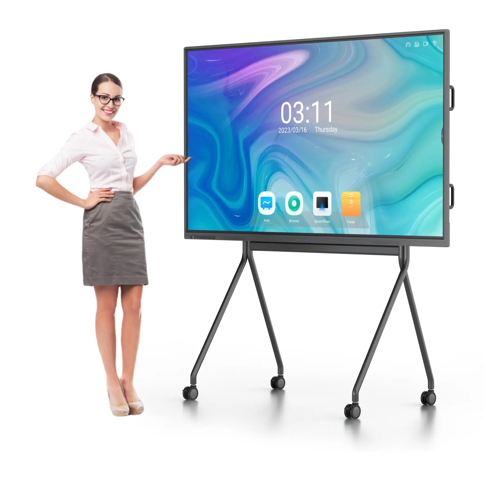 Goedkope Prijs 75 Inch Interactief Scherm Draagbare Touchscreen Smart Board Android Ops Interactieve White Board Voor Het Bedrijfsleven