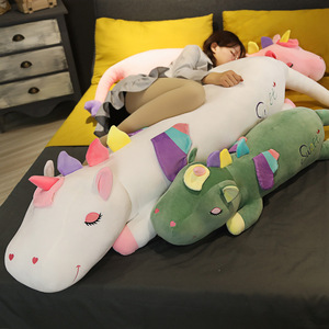 ユニコーンぬいぐるみ人形に横になっている売れ筋の天使大きな柔らかくかわいい長いユニコーン眠っている枕ぬいぐるみギフト