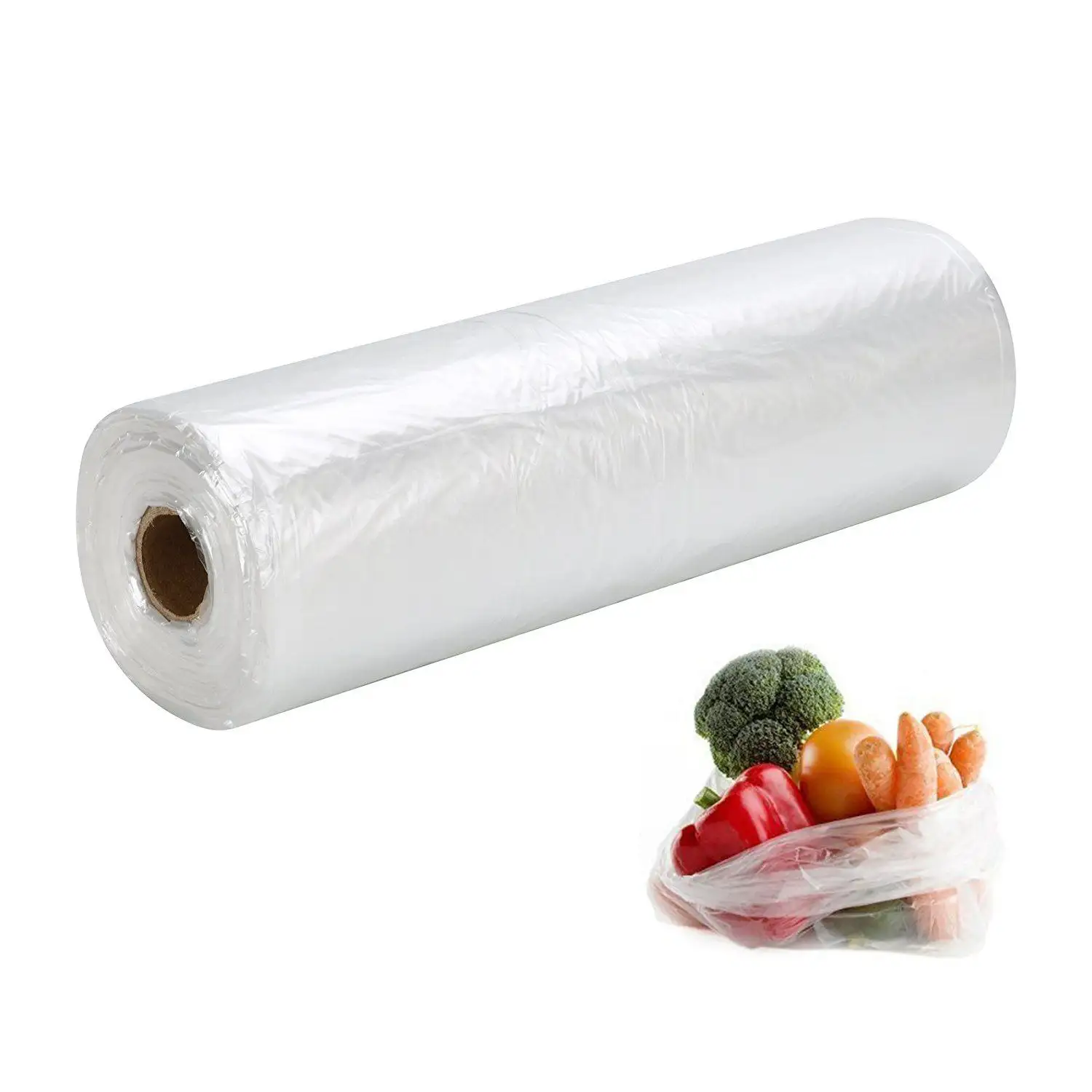 Saco de embalagem de alimentos desimpresso em um rolo, embalagem de superfície, saco de produtos plásticos para pão e mercearia
