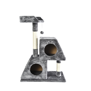 Pet ürünleri fabrika Modern ahşap küçük kedi yumuşak uyku kınamak kedi ağacı kulesi evi ile çizilmeye