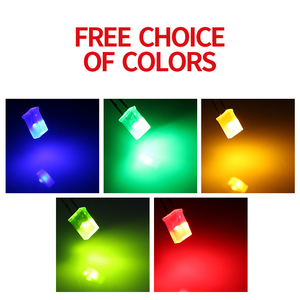 1000個2x5x7スクエアカラーショートフィート赤青黄色と緑直接挿入<span class=keywords><strong>LED</strong></span>ライトビーズ