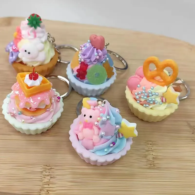 Içecek dondurma kap seti anahtarlık Mini gıda bebek anahtarlık oyun evi oyuncak
