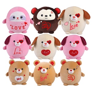 Yeni ucuz özel yastıklar minderler peluş oyuncak sevimli karikatür yuvarlak şekil peluş oyuncak s sevgililer dolması hayvan köpek ayılar