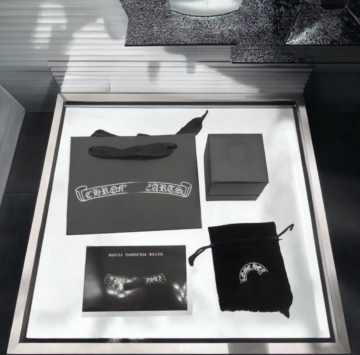 Negro - Juego de caja de anillos