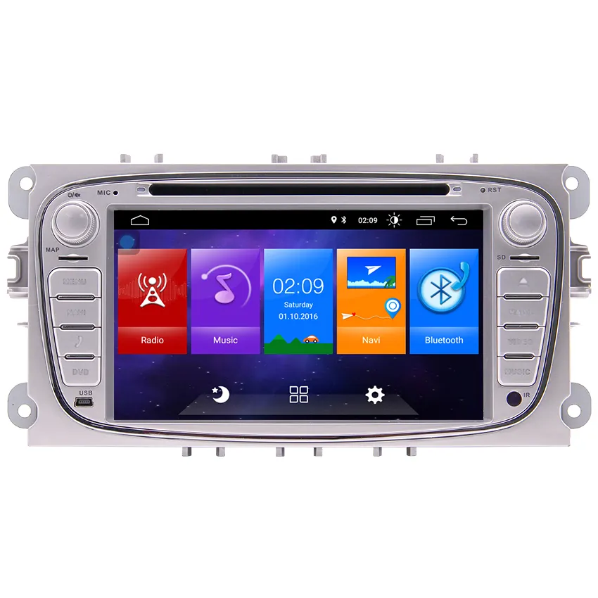 7 pollici GPS Per Auto DVD Player Quad-core Android 10.0 Q Autoradio Unità di Testa Stereo Per Ford Con Il CANBUS GPS Specchio Link SWC
