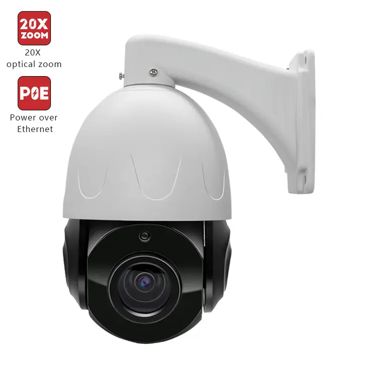 Cctv Fabriek 4K 20x Poe Ptz 100M 8mp @ 15fps Ir Ingebouwde Mic Audio Buiten Automatische Tracking High Speed Ip Netwerk Beveiligingscamera