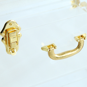 3透明アクリルトランクセットゴールドハンドルとアクセサリー装飾付きモダン高級アクリルトランク - Product Image 4