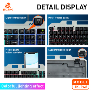 Jeqang-Combo de teclado y ratón con cable, funciones de retroiluminación, estilo láser, para trabajo de oficina o juegos, con cable, a la moda, a la vez - Product Image 6