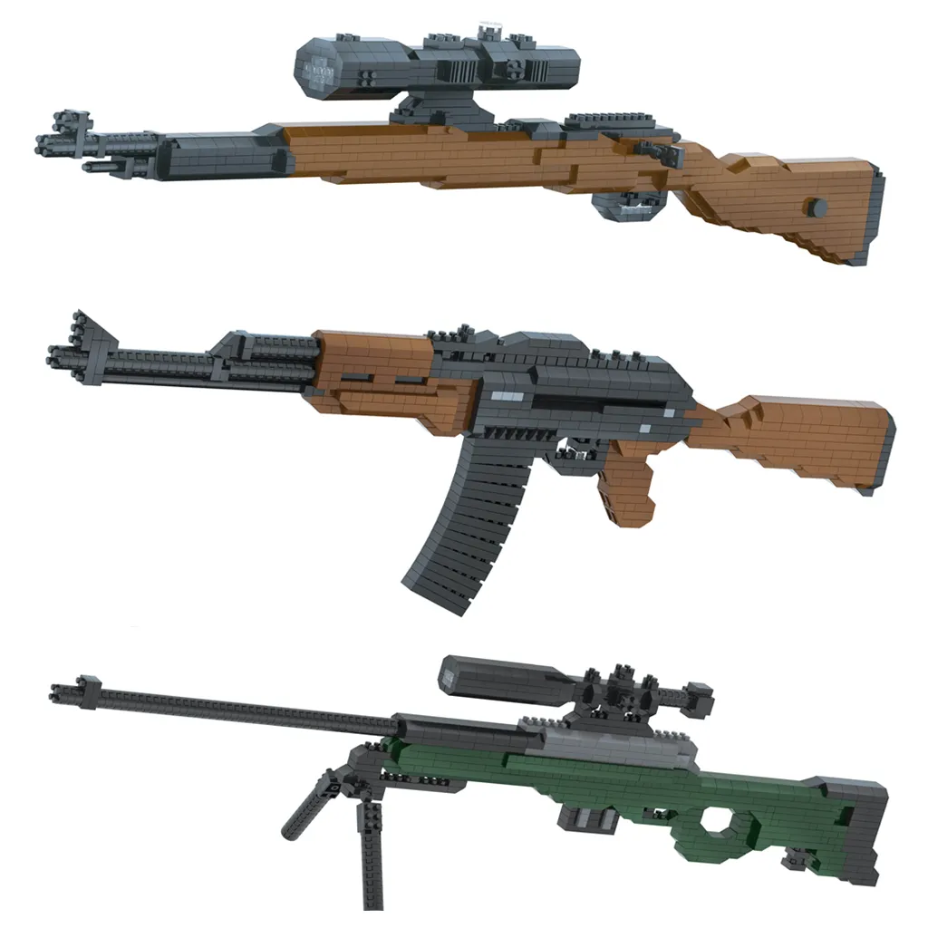 Grosir Mainan Blok Bangunan Model Senjata Militer Mainan Senapan Sniper Senapan Pistol Mainan