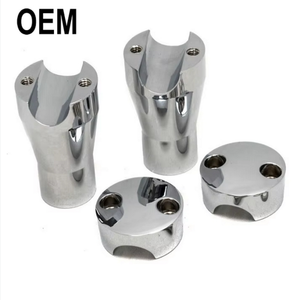 Tùy chỉnh CNC gia công biến nhôm đánh bóng bạc anodized cứng Chrome mạ xe máy tay lái Riser thanh kẹp gắn kết - Product Image 1