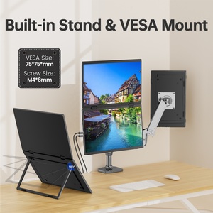 Monitor múltiple Pantalla dual 180 ° Plegable FHD 60Hz Monitor portátil con soporte incorporado para tableta - Product Image 5