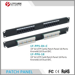 LIYUAN 1U 19 pulgadas UTP estándar 2017/modelo de 1/2/1/2 modelo de 1/2 16 puertos Cat5e Cat6 Panel de conexión de red UTP - Product Image 3