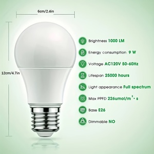 屋内成長電球のE26LEDネジ9w家の装飾的な植物フルスペクトルシードスターターグローライトLED - Product Image 2