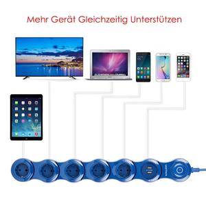 Tira de alimentación de sobremesa, enchufe de extensión USB giratorio, eléctrico - Product Image 3