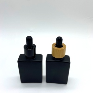 Empty Bamboo Dropper <strong>Bottle</strong> <strong>Rectangle</strong> <strong>30ml</strong> 50ml square Black Glass Essential Oil <strong>Bottle</strong> - Product Image 4