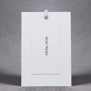 Etiquetas personalizadas a precio de fábrica para ropa, logotipo propio con papel de cuerda de plástico gratis, etiquetas colgantes de ropa sostenibles impresas en blanco - Product Image 2
