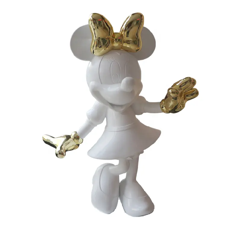 Résine artisanat dessin animé Minnie sculpture parure tendance main figurine salon bureau Mickey Mouse décoration