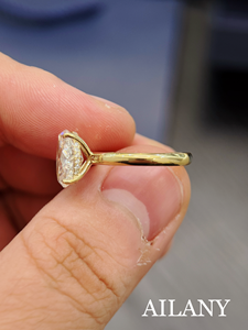 Изготовленный на заказ VVS IGI GIA Сертифицированный HPHT CVD 1CT 2CT 3CT лабораторный бриллиант 14K золото ювелирные изделия помолвка овальное кольцо для женщин - Product Image 5