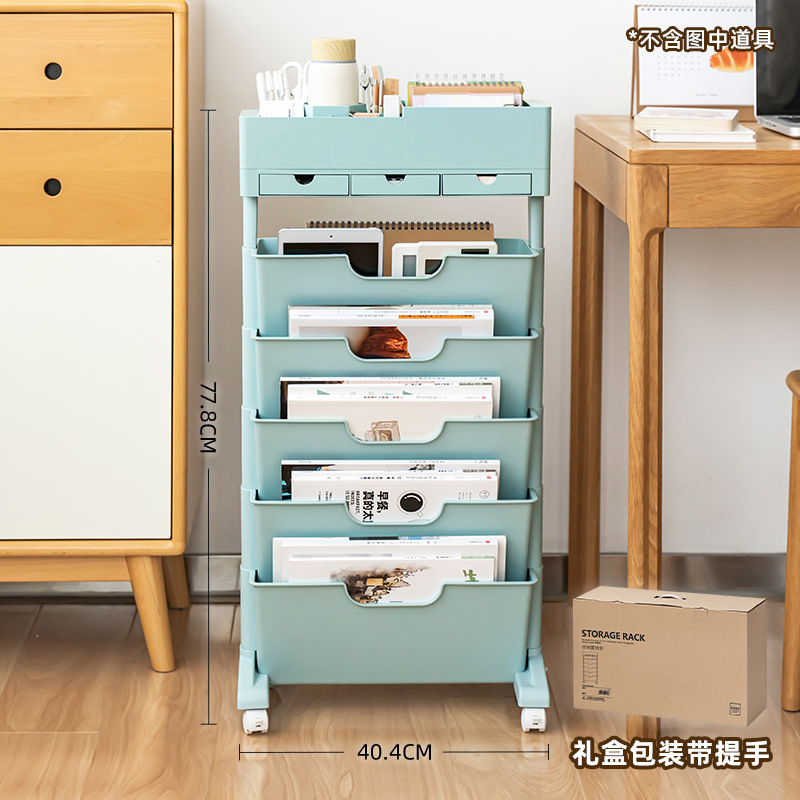 Blue - Three drawers with wheels