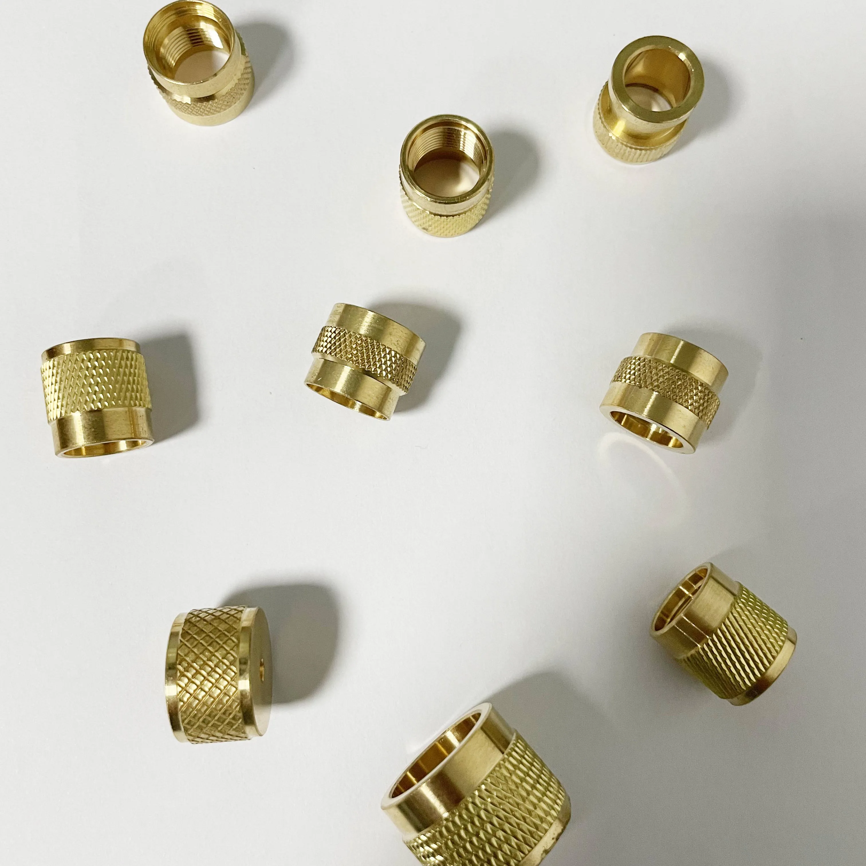 Factory customized non-standard turning parts Brass knurled round nuts Automotive water cooling accessories