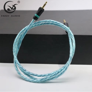Línea de interconexión auxiliar Enchufe estéreo de 3,5mm a 2 RCA Hi-end HIFI 3,8 MM Dia. Cable de audio de extensión plateado OFC para auriculares - Product Image 1