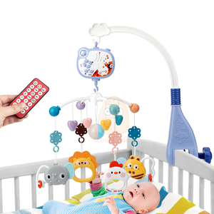 Uzaktan kumandalı 360 ° dönen müzikal bebek oyuncak gece lambası çıngıraklar dişlikleri beşik karyolası kreş cep projeksiyonları - Product Image 1