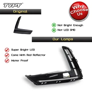 TYPY araba LED gündüz çalışan ışık Honda CR-V CRV 2023 2024 dinamik dönüş sinyali ile DRL Daylights sis lambası kapağı 1 takım - Product Image 3