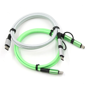 <strong>2</strong> <strong>in</strong> <strong>1</strong> Fast 60W PD 3A Charging 1M Multi USB Type C to C Nylon Braided Sync Universal USB Data Cable - Product Image 3