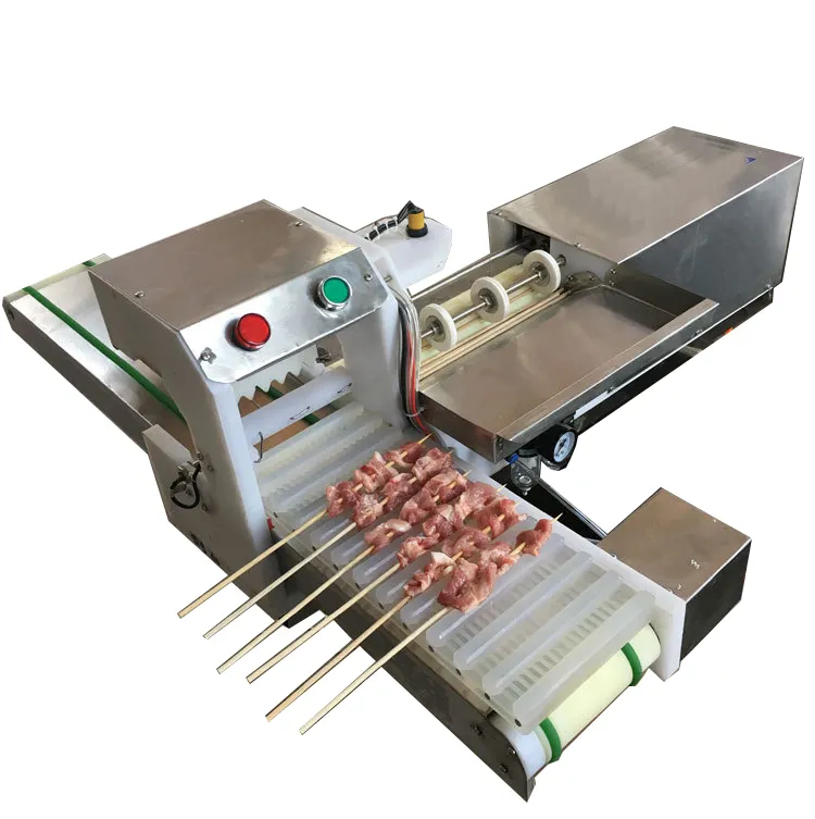 Fabrik preis Edelstahl Bambus Eisen Spieß BBQ Fleisch Huhn Kebab Herstellung Maschine mit CE