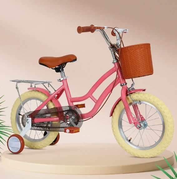 Princess pink auxiliary wheels with bell and pump